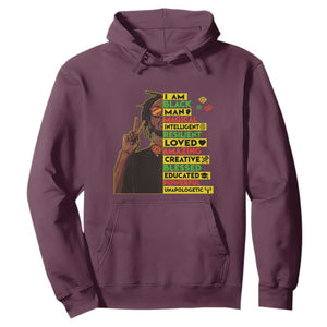 I Am Black Man Hoodie Cool Locd African American Pride Black History Month TS02 Maroon Print Your Wear