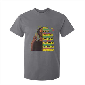 I Am Black Man T Shirt For Kid Cool Locd African American Pride Black History Month TS02 Charcoal Print Your Wear