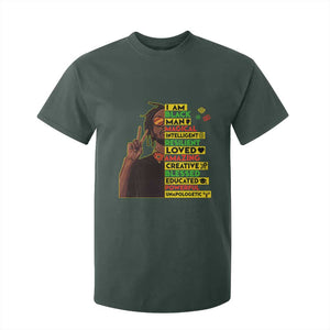 I Am Black Man T Shirt For Kid Cool Locd African American Pride Black History Month TS02 Dark Forest Green Print Your Wear
