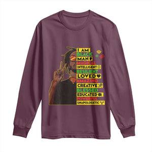 I Am Black Man Long Sleeve Shirt Cool Locd African American Pride Black History Month TS02 Maroon Print Your Wear