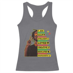 I Am Black Man Racerback Tank Top Cool Locd African American Pride Black History Month TS02 Charcoal Print Your Wear