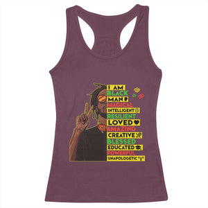I Am Black Man Racerback Tank Top Cool Locd African American Pride Black History Month TS02 Maroon Print Your Wear