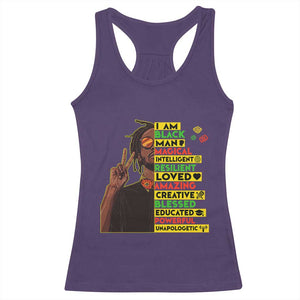I Am Black Man Racerback Tank Top Cool Locd African American Pride Black History Month TS02 Purple Print Your Wear