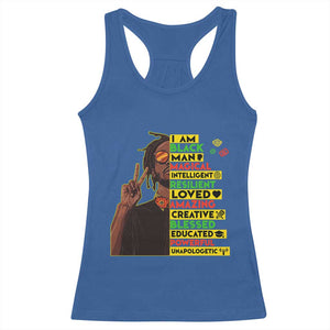 I Am Black Man Racerback Tank Top Cool Locd African American Pride Black History Month TS02 Royal Blue Print Your Wear