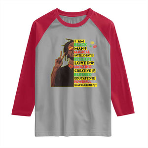 I Am Black Man Raglan Shirt Cool Locd African American Pride Black History Month TS02 Sport Gray Red Print Your Wear