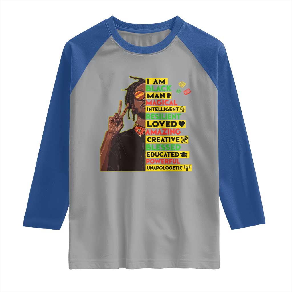 I Am Black Man Raglan Shirt Cool Locd African American Pride Black History Month TS02 Sport Gray Royal Print Your Wear