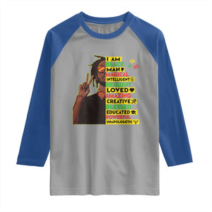 I Am Black Man Raglan Shirt Cool Locd African American Pride Black History Month TS02 Sport Gray Royal Print Your Wear