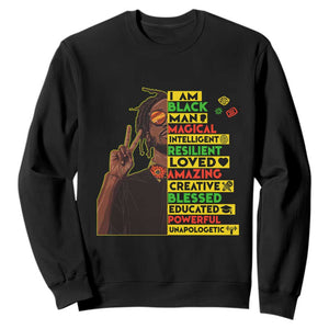 I Am Black Man Sweatshirt Cool Locd African American Pride Black History Month TS02 Black Print Your Wear