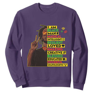 I Am Black Man Sweatshirt Cool Locd African American Pride Black History Month TS02 Purple Print Your Wear