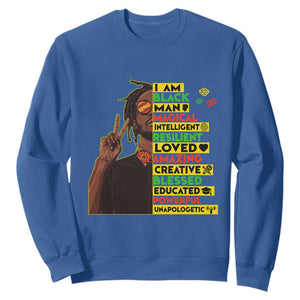 I Am Black Man Sweatshirt Cool Locd African American Pride Black History Month TS02 Royal Blue Print Your Wear