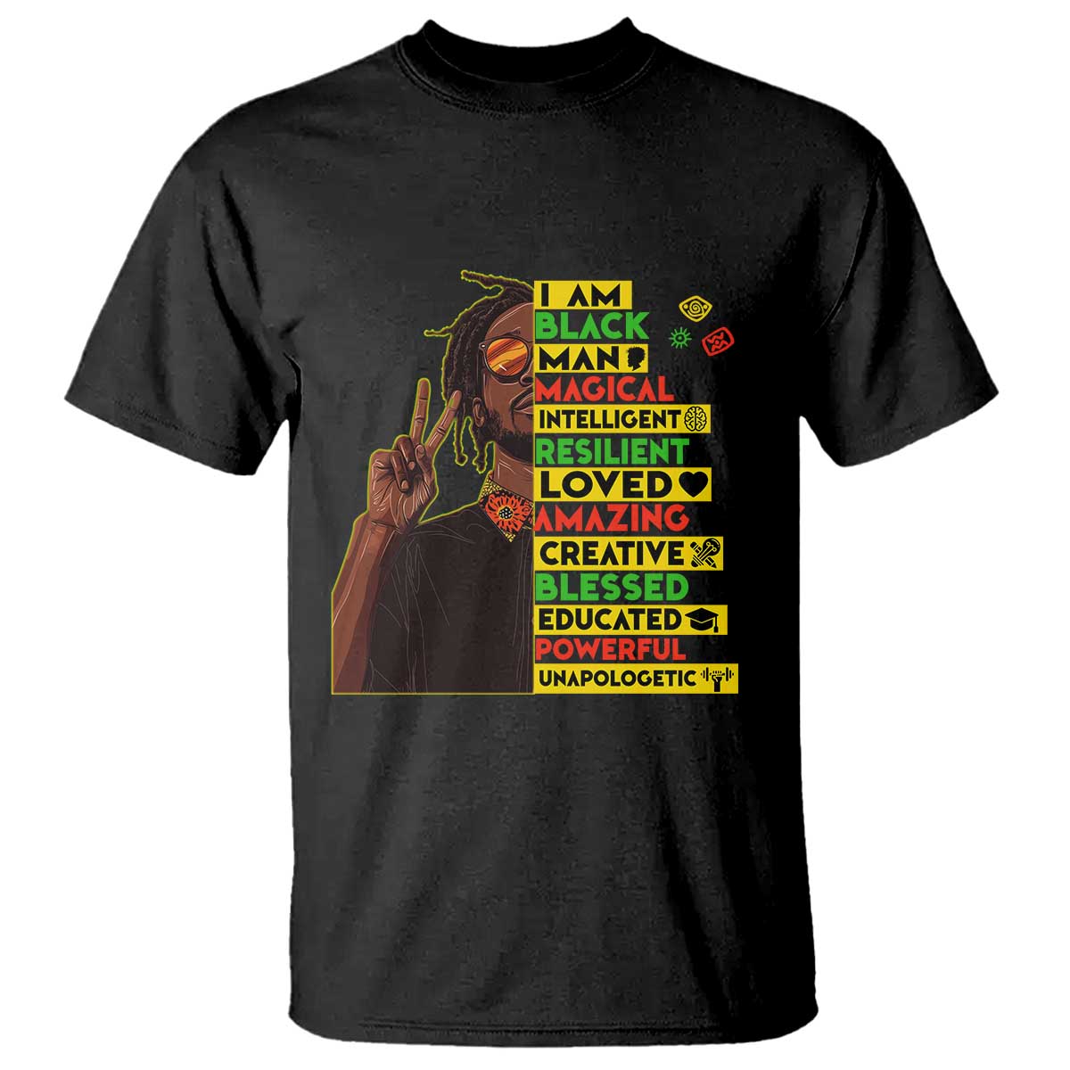 I Am Black Man T Shirt Cool Locd African American Pride Black History Month TS02 Black Print Your Wear