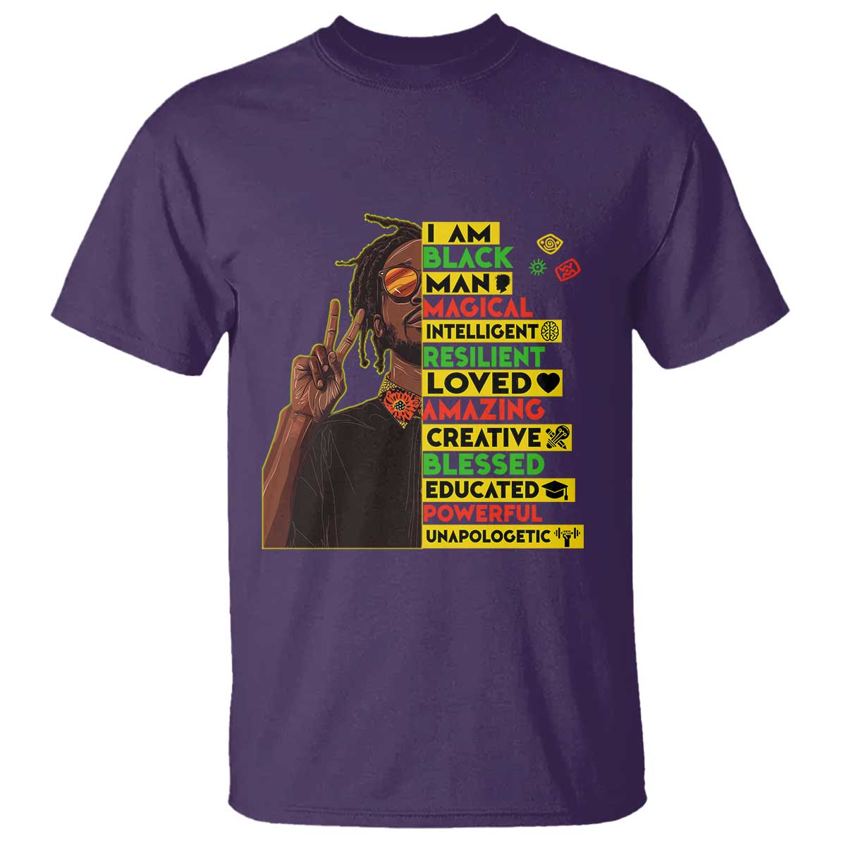 I Am Black Man T Shirt Cool Locd African American Pride Black History Month TS02 Purple Print Your Wear