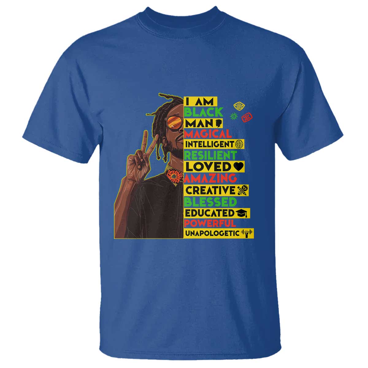 I Am Black Man T Shirt Cool Locd African American Pride Black History Month TS02 Royal Blue Print Your Wear