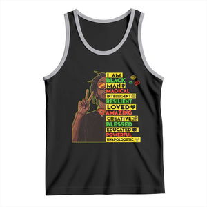 I Am Black Man Tank Top Cool Locd African American Pride Black History Month TS02 Black Athletic Heather Print Your Wear