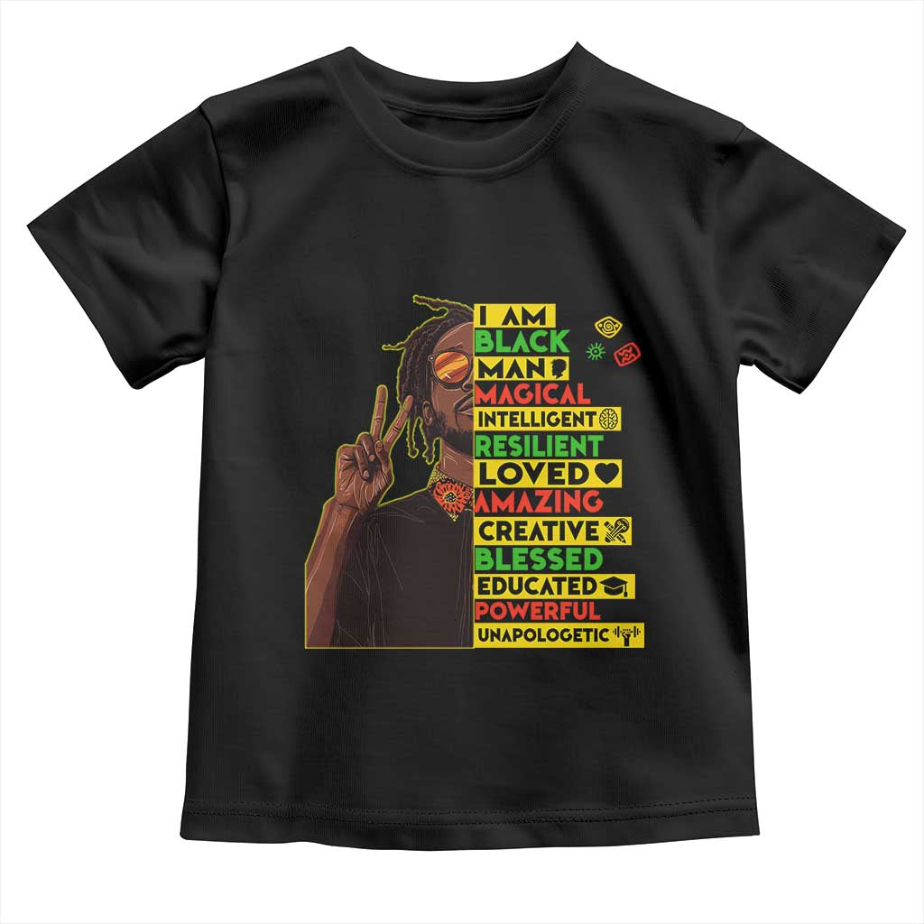 I Am Black Man Toddler T Shirt Cool Locd African American Pride Black History Month TS02 Black Print Your Wear