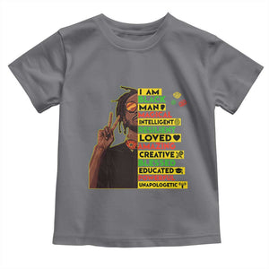 I Am Black Man Toddler T Shirt Cool Locd African American Pride Black History Month TS02 Charcoal Print Your Wear