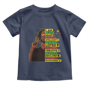 I Am Black Man Toddler T Shirt Cool Locd African American Pride Black History Month TS02 Navy Print Your Wear