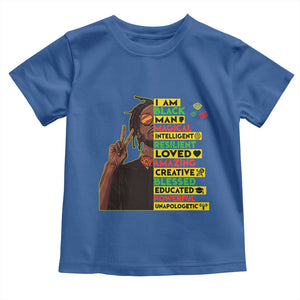 I Am Black Man Toddler T Shirt Cool Locd African American Pride Black History Month TS02 Royal Blue Print Your Wear