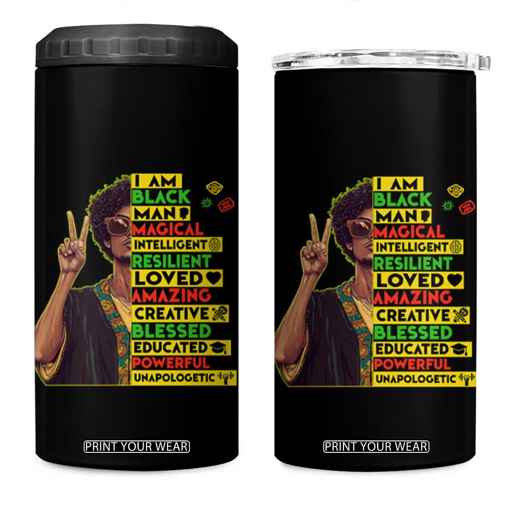 I Am Black Woman 4 in 1 Can Cooler Tumbler Afro African American Pride Black History Month TS02 One Size: 16 oz Black Print Your Wear