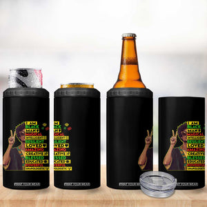 I Am Black Woman 4 in 1 Can Cooler Tumbler Afro African American Pride Black History Month TS02 Print Your Wear