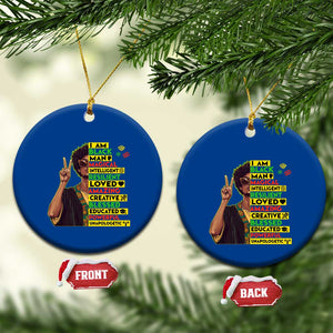 I Am Black Woman Ceramic Ornament Afro African American Pride Black History Month TS02 1pc Blue Print Your Wear