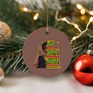 I Am Black Woman Ceramic Ornament Afro African American Pride Black History Month TS02 1pc Mocha Print Your Wear