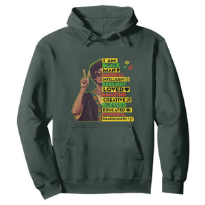 I Am Black Woman Hoodie Afro African American Pride Black History Month TS02 Dark Forest Green Print Your Wear