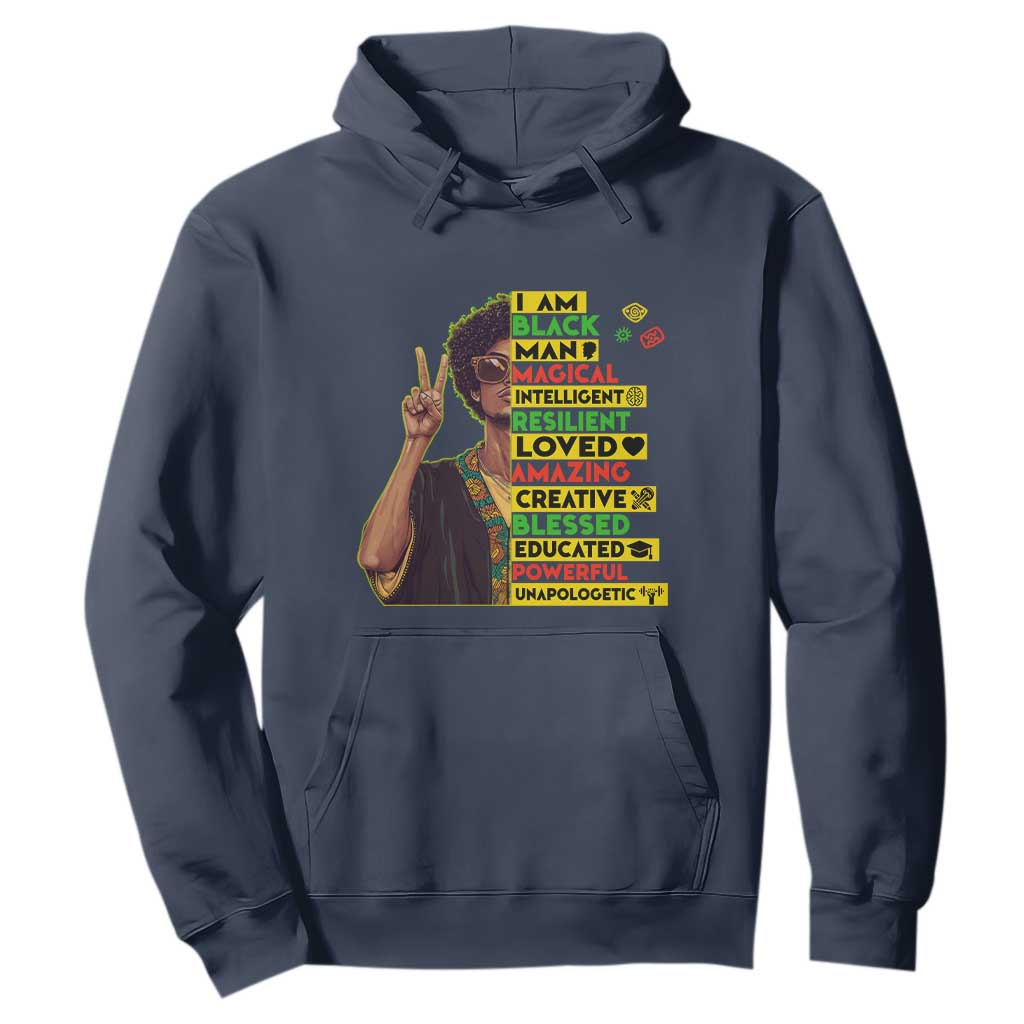 I Am Black Woman Hoodie Afro African American Pride Black History Month TS02 Navy Print Your Wear