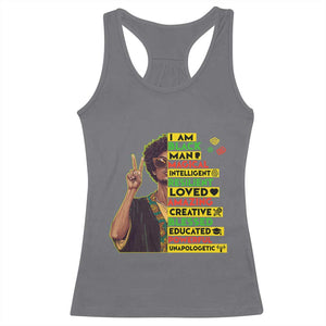 I Am Black Woman Racerback Tank Top Afro African American Pride Black History Month TS02 Charcoal Print Your Wear