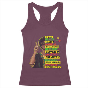 I Am Black Woman Racerback Tank Top Afro African American Pride Black History Month TS02 Maroon Print Your Wear