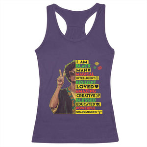 I Am Black Woman Racerback Tank Top Afro African American Pride Black History Month TS02 Purple Print Your Wear