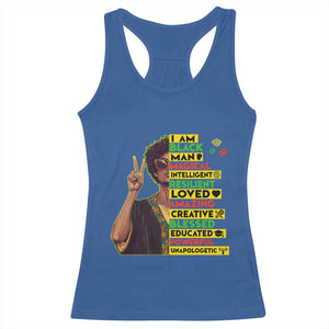 I Am Black Woman Racerback Tank Top Afro African American Pride Black History Month TS02 Royal Blue Print Your Wear