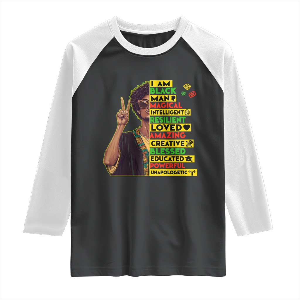 I Am Black Woman Raglan Shirt Afro African American Pride Black History Month TS02 Black White Print Your Wear