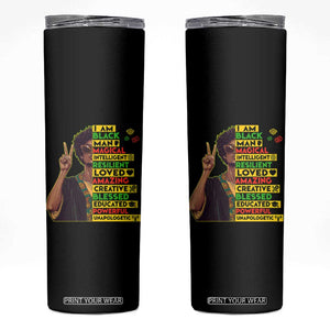 I Am Black Woman Skinny Tumbler Afro African American Pride Black History Month TS02 Black Print Your Wear