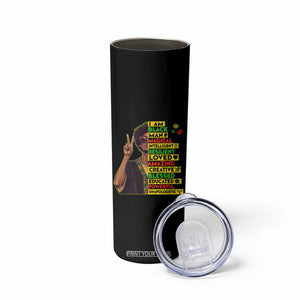 I Am Black Woman Skinny Tumbler Afro African American Pride Black History Month TS02 Print Your Wear