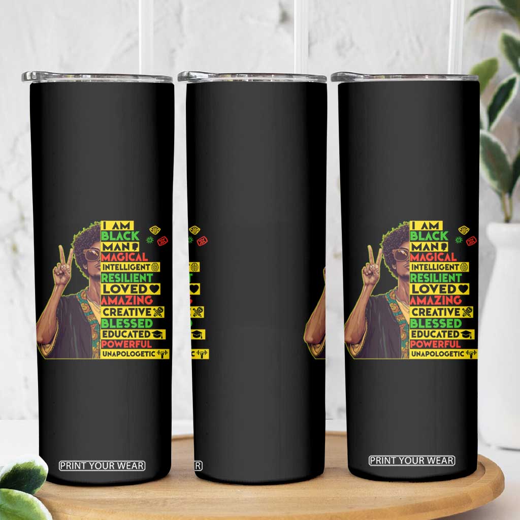 I Am Black Woman Skinny Tumbler Afro African American Pride Black History Month TS02 Print Your Wear