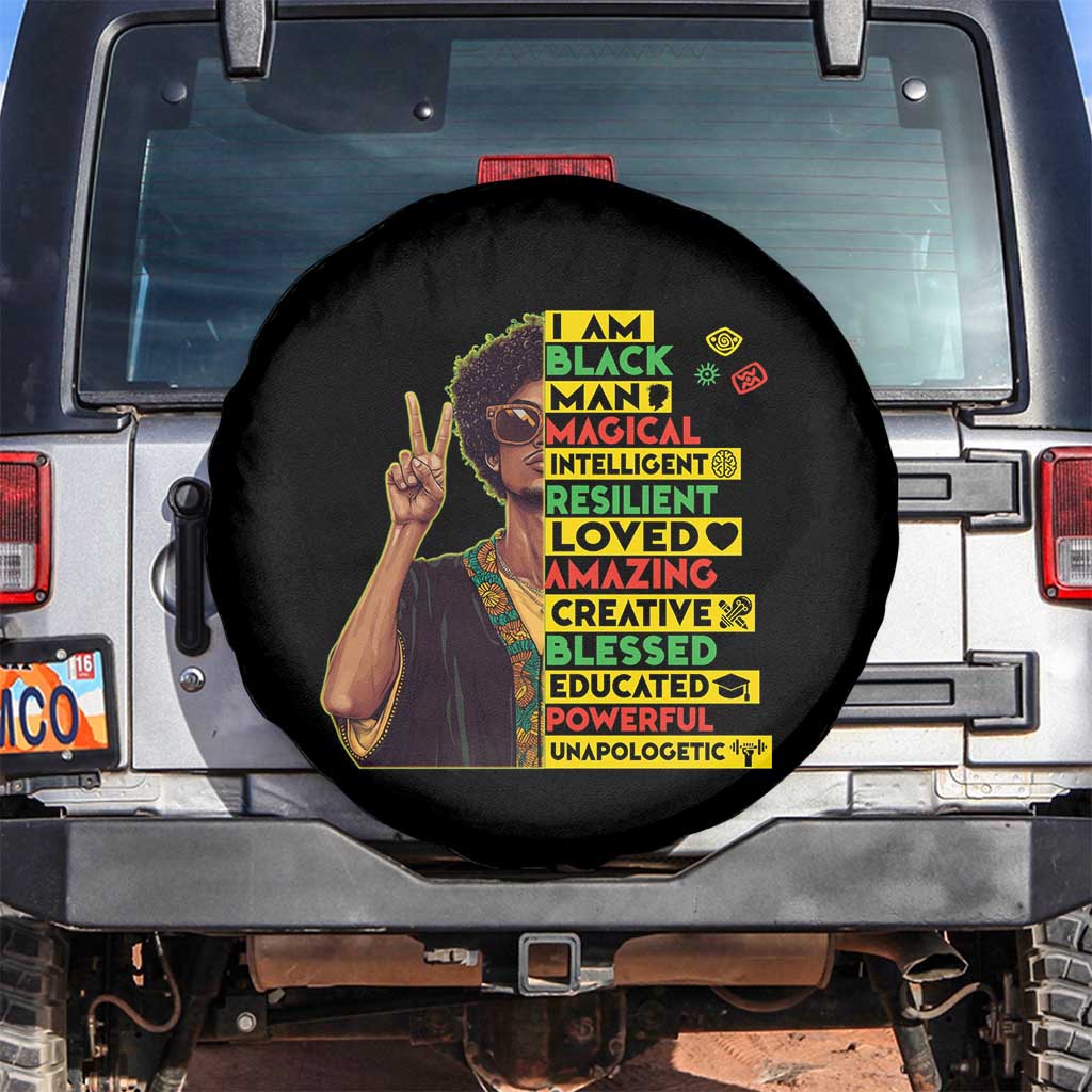 I Am Black Woman Spare Tire Cover Afro African American Pride Black History Month TS02 No hole Black Print Your Wear