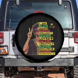 I Am Black Woman Spare Tire Cover Afro African American Pride Black History Month TS02 No hole Black Print Your Wear