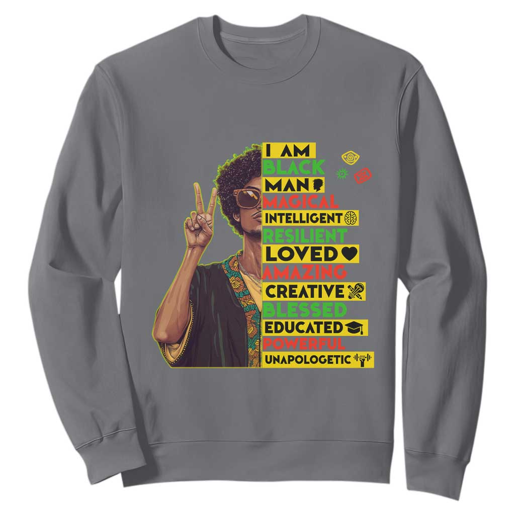 I Am Black Woman Sweatshirt Afro African American Pride Black History Month TS02 Charcoal Print Your Wear