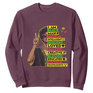 I Am Black Woman Sweatshirt Afro African American Pride Black History Month TS02 Maroon Print Your Wear