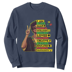 I Am Black Woman Sweatshirt Afro African American Pride Black History Month TS02 Navy Print Your Wear