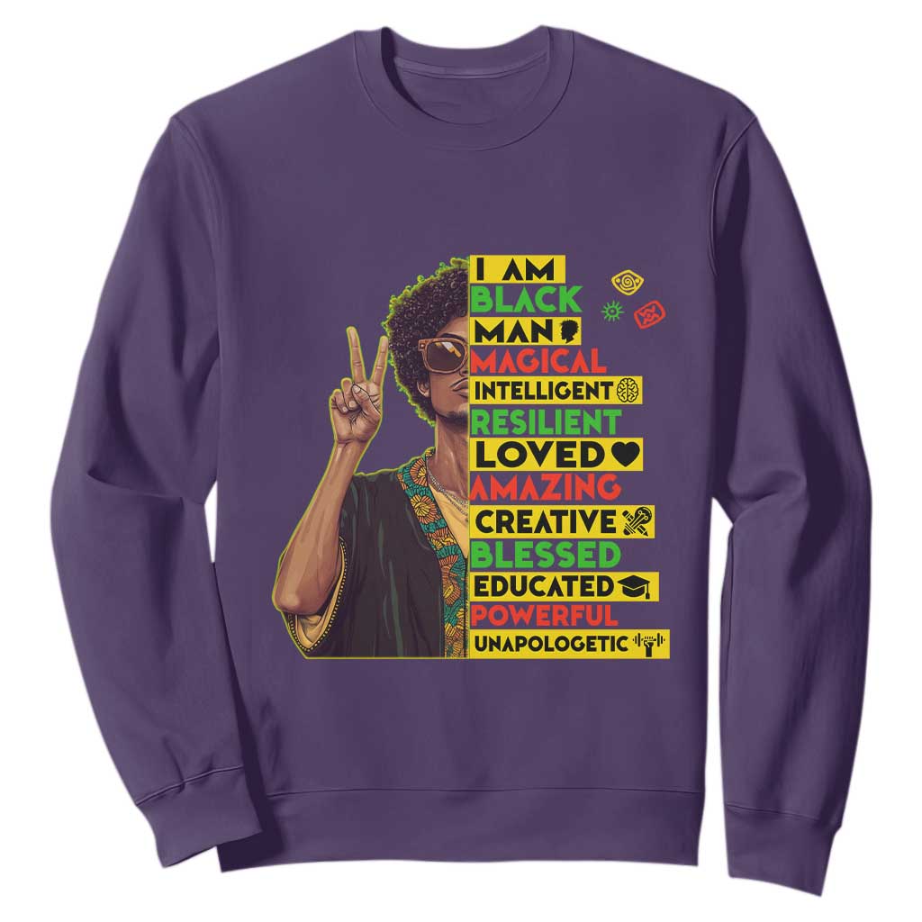 I Am Black Woman Sweatshirt Afro African American Pride Black History Month TS02 Purple Print Your Wear
