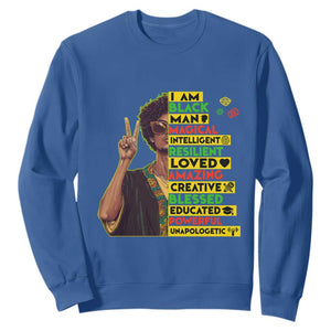 I Am Black Woman Sweatshirt Afro African American Pride Black History Month TS02 Royal Blue Print Your Wear