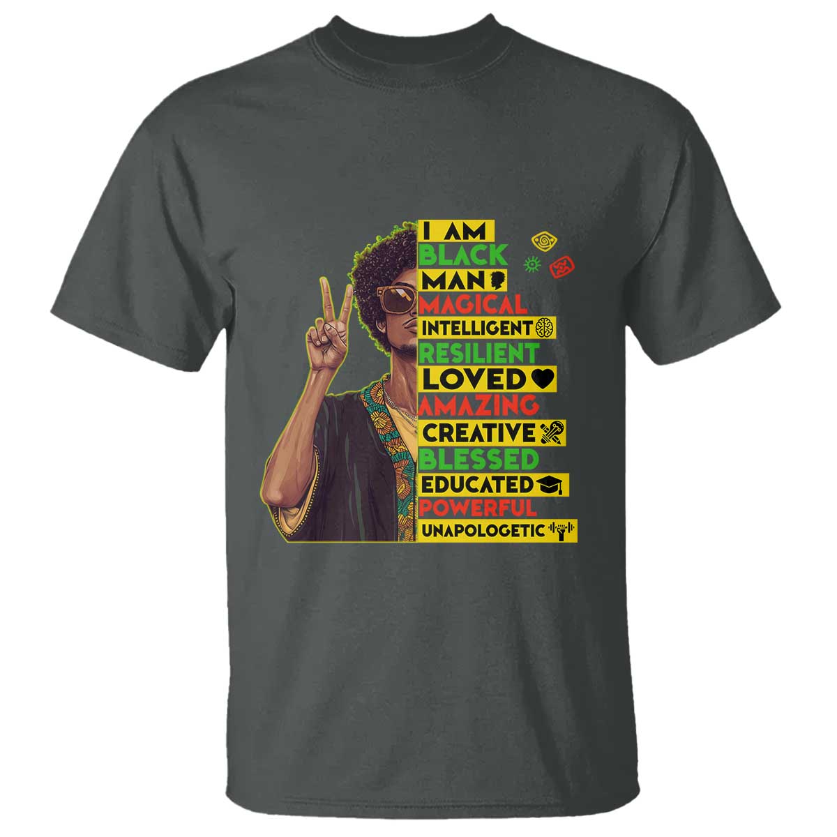 I Am Black Woman T Shirt Afro African American Pride Black History Month TS02 Dark Heather Print Your Wear