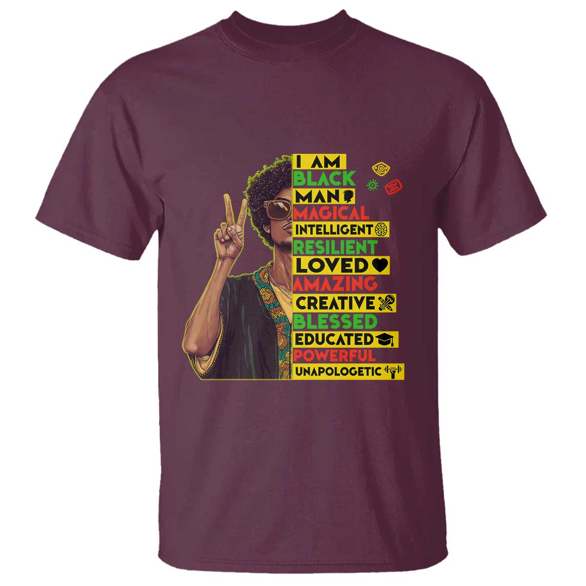 I Am Black Woman T Shirt Afro African American Pride Black History Month TS02 Maroon Print Your Wear
