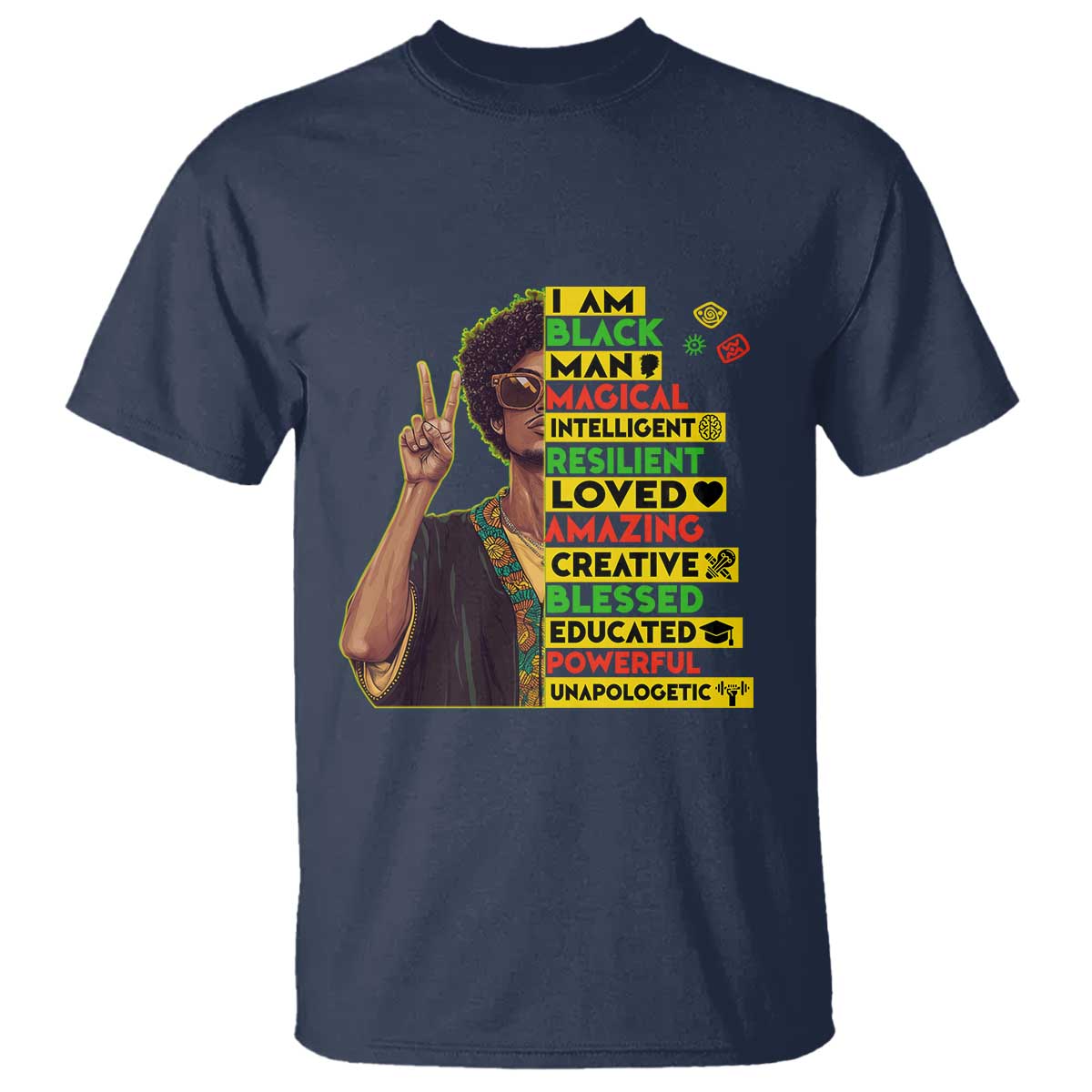 I Am Black Woman T Shirt Afro African American Pride Black History Month TS02 Navy Print Your Wear