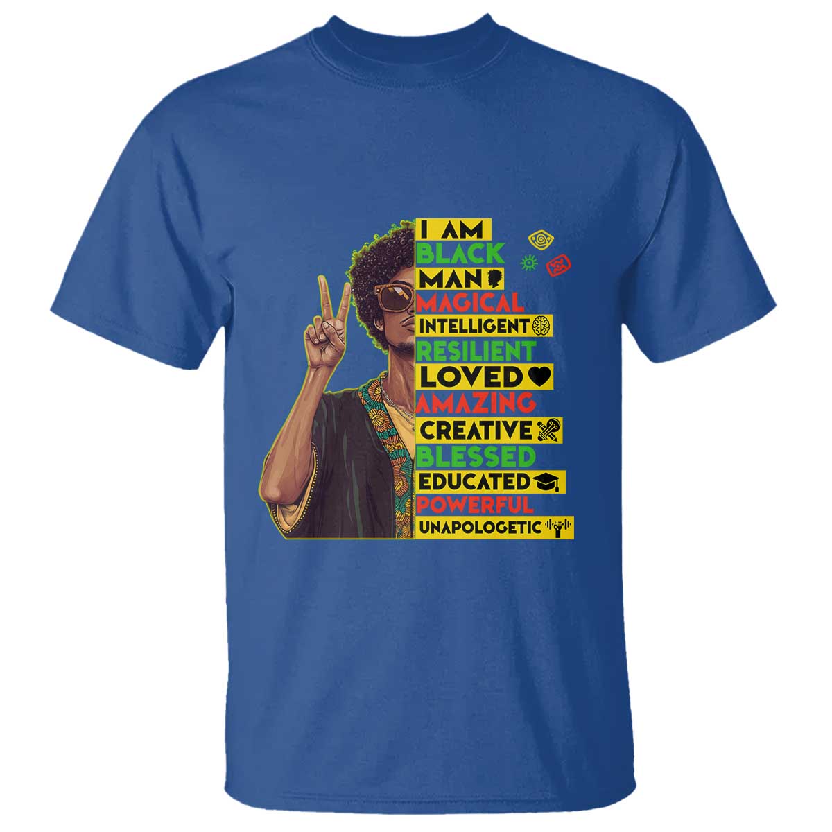 I Am Black Woman T Shirt Afro African American Pride Black History Month TS02 Royal Blue Print Your Wear