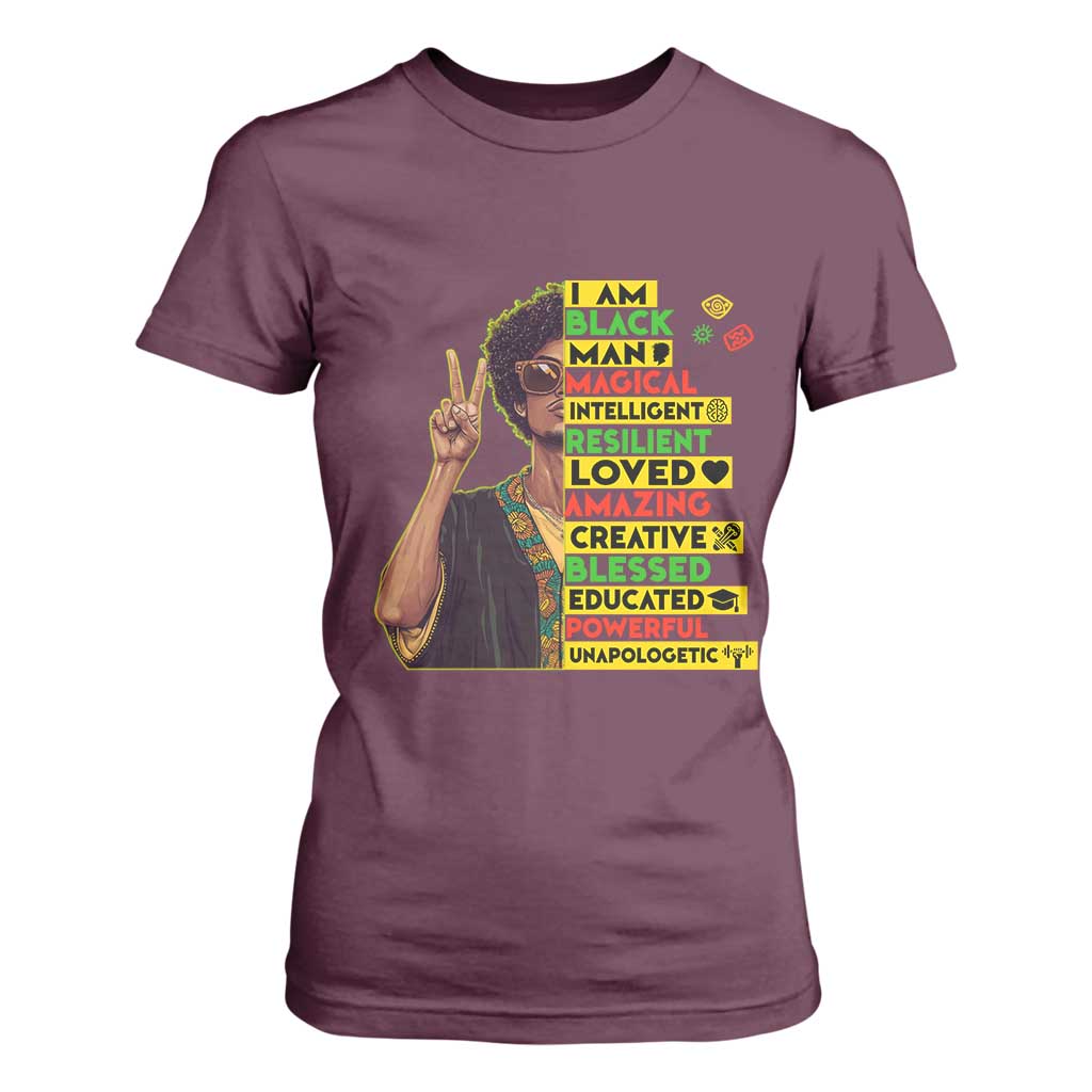 I Am Black Woman T Shirt For Women Afro African American Pride Black History Month TS02 Maroon Print Your Wear