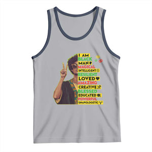 I Am Black Woman Tank Top Afro African American Pride Black History Month TS02 Athletic Heather Navy Print Your Wear