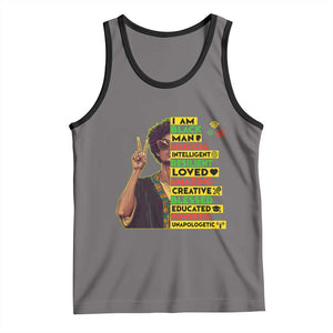 I Am Black Woman Tank Top Afro African American Pride Black History Month TS02 Deep Heather Black Print Your Wear